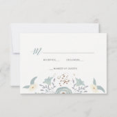 Dusty Blue Floral Wedding rsvp (Rückseite)