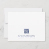 Dusty Blue Floral Wedding RSVP Card mit QR Code (Rückseite)