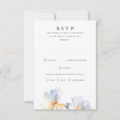 Dusty Blue Floral Wedding RSVP Cards Karte (Vorderseite)