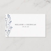 Dusty Blue Floral wedding RSVP online Begleitkarte (Rückseite)