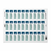 Dusty Blue Floral Wedding Rücksendeadressen-Aufkle (Vorne)