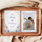Dusty Blue Floral Wedding Save the Date