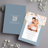 Dusty Blue Floral Wedding Save the Date Foto
