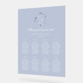 Dusty Blue Floral Wedding Seating Chart Acrylschild (Winkel)