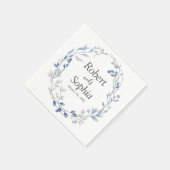 Dusty Blue Floral Wedding Serviette (Ecke)