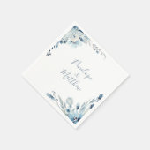 Dusty Blue Floral Wedding Serviette (Ecke)
