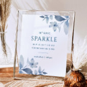 Dusty Blue Floral Wedding Sparkler abschicken Zeic Poster