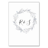 Dusty Blue Floral Wedding Tischnummer (Rückseite)