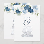 Dusty Blue Floral Wedding Tischnummer 19 (Vorne/Hinten)