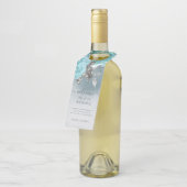 Dusty Blue Floral Wedding Vielen Dank Flaschenanhänger (Angewinkelt)