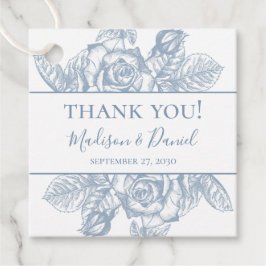 Dusty Blue Floral Wedding Vielen Dank Geschenkanhänger