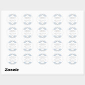 Dusty Blue Floral Wedding Vielen Dank Sticker (Blatt)