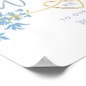 Dusty Blue Floral Wedding Willkommen Poster (Ecke)