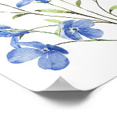 Dusty Blue Floral Wedding Willkommen Poster (Ecke)