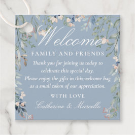 Dusty Blue Floral Wedding Willkommensgeschenk Beut Geschenkanhänger