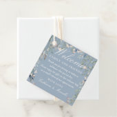 Dusty Blue Floral Wedding Willkommensgeschenk Beut Geschenkanhänger (Beispiel)
