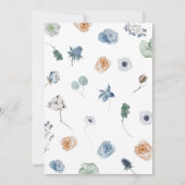 Dusty Blue Floral White Pumpkin Baby Dusche Einladung (Rückseite)