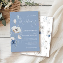 Dusty Blue Floral Wildblume Wedding