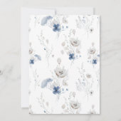 Dusty Blue Floral Wildblume Wedding Einladung (Rückseite)