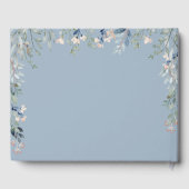 Dusty Blue Floral Wildblumen Cascade Wedding Gästebuch (Rückseite)