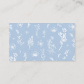 Dusty Blue Floral Wine Raffle Brautparty Game Begleitkarte (Rückseite)