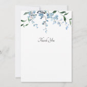 Dusty Blue Floral Wisteria Brautparty Einladung (Rückseite)