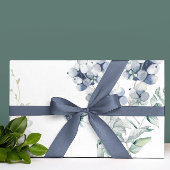 Dusty Blue Floral Wrapping Paper Roll Geschenkpapier