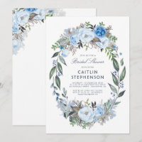 Dusty Blue Floral Wreath Elegantes Brautparty