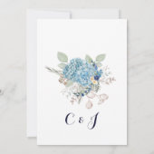 Dusty Blue Floral Wreath Save The Date (Rückseite)