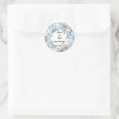 Dusty Blue Floral Wreath Wedding Sticker (Tasche)