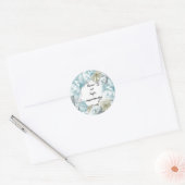Dusty Blue Floral Wreath Wedding Sticker (Umschlag)
