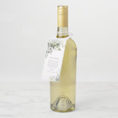 Dusty Blue Florals Begrüßung Flaschenbruch Flaschenanhänger (Angewinkelt)