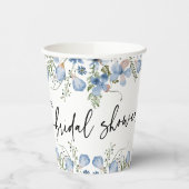Dusty Blue Florals Brautparty Paper Cups Pappbecher (Links)