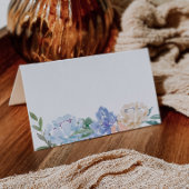 Dusty Blue Florals Buffet Food Label Cards Platzkarte