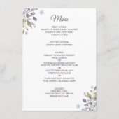 Dusty Blue Florals Combo Menü Hochzeitdetails (Rückseite)