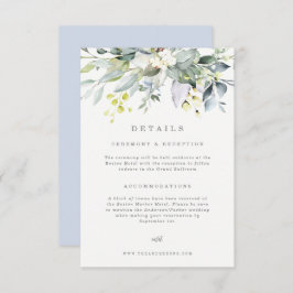 Dusty Blue Florals Details Card Einladung