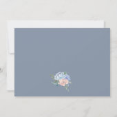 Dusty Blue Florals Foto Save the Date Card (Rückseite)