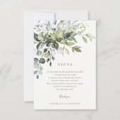 Dusty Blue Florals Geschenkkarte Einladung (Vorderseite)