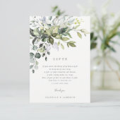 Dusty Blue Florals Geschenkkarte Einladung (Stehend Vorderseite)