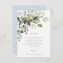 Dusty Blue Florals Geschenkkarte Einladung