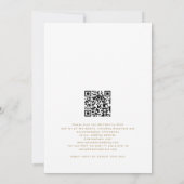 Dusty Blue Florals Gold Script QR Code Wedding Einladung (Rückseite)