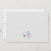 Dusty Blue Florals | Grau 3 FotoCollage Save The Date (Rückseite)