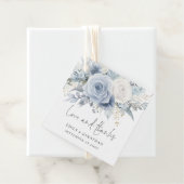 Dusty Blue Florals Liebe Danke Wedding Geschenkanhänger (Beispiel)