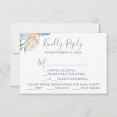 Dusty Blue Florals Menü Auswahl RSVP Karte (Vorderseite)