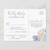 Dusty Blue Florals Menü Auswahl UAWG Postkarte (Rückseite)