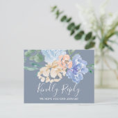 Dusty Blue Florals Menü Auswahl UAWG Postkarte (Stehend Vorderseite)