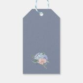 Dusty Blue Florals Monogram Vielen Dank Geschenkanhänger (Rückseite)