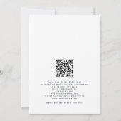 Dusty Blue Florals Navy Text QR Code Hochzeit Einladung (Rückseite)