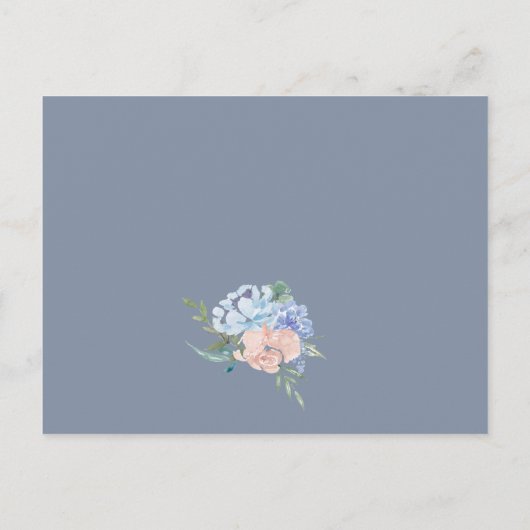 Dusty Blue Florals Postkarte (Rückseite)