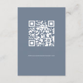 Dusty Blue Florals QR Code Wedding Details Begleitkarte (Rückseite)
